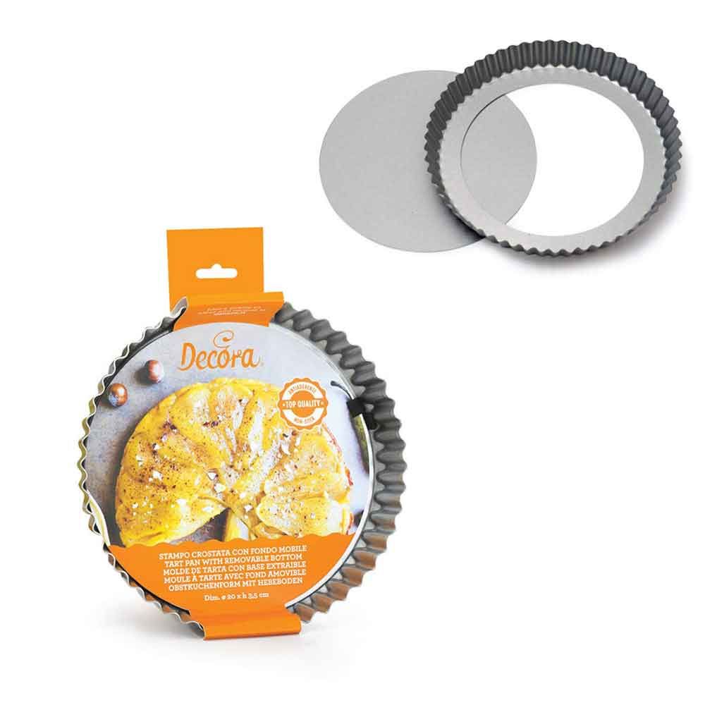 Stampo crostata rotonda con fondo mobile diametro 30 cm - Decora