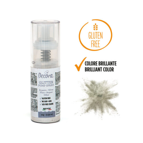GLITTER PUMP SPRAY- ARGENTO - DECORA