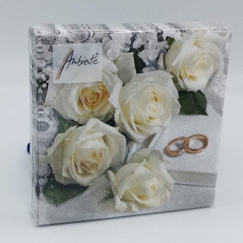 Tovaglioli White Wedding 25x25 Ambiente