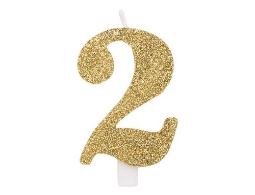 Candele a numero Glitter Oro - Givitalia. - 2