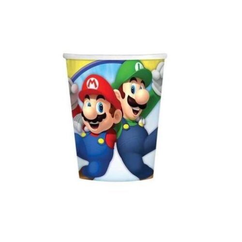 8 Bicchieri Tema Super Mario.