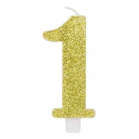Candele a numero Glitter Oro - Givitalia. - 1