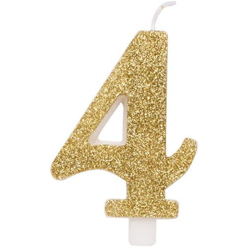Candele a numero Glitter Oro - Givitalia. - 4