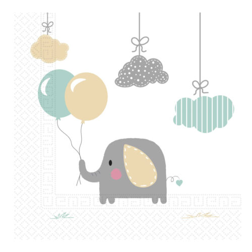 20 Tovaglioli a  tema Elefantino - COMPOSTABILI .