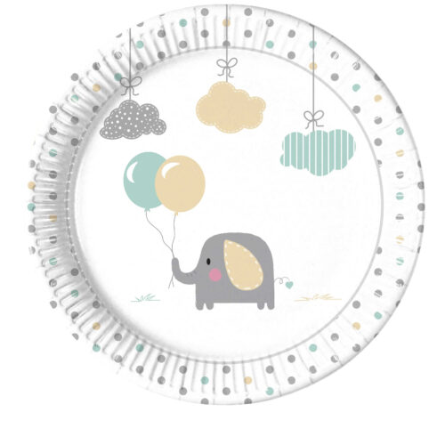 8 Piatti tema Elefantino - COMPOSTABILI .