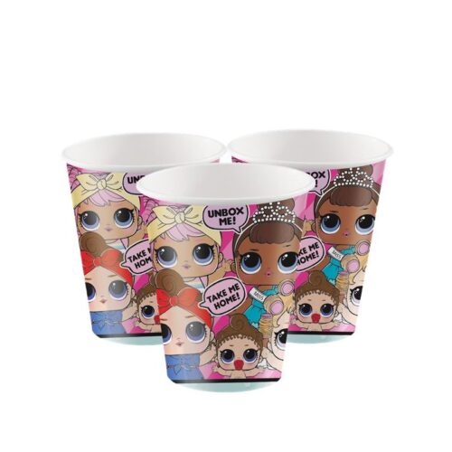 8 Bicchieri tema LOL SURPRISE !