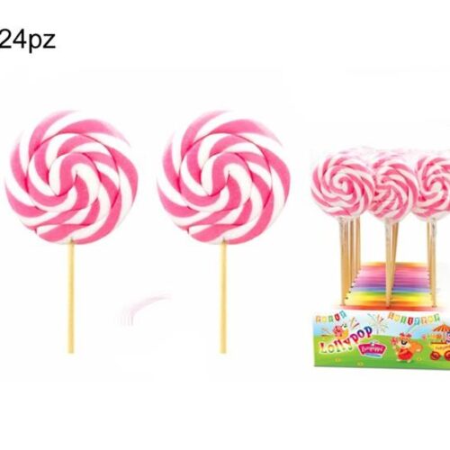 24 Lecca Lecca rotondi Rosa e Bianco   - Rossini - 40g