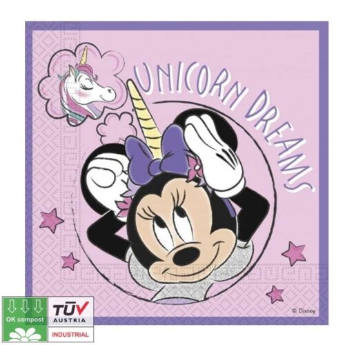 20 Tovaglioli Minnie Unicorno 33x33 .