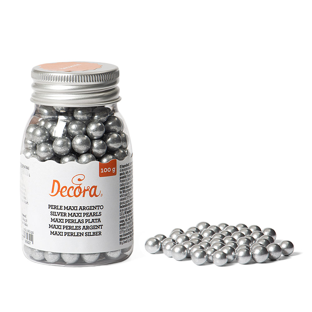 Maxi perle di zucchero argento (100 g) - Decora