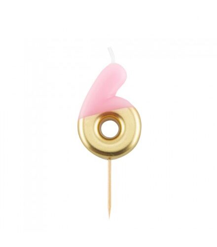 CANDELINA COLORE ROSA ORO N. 6