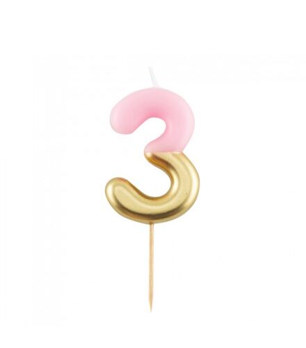CANDELINA ROSA ORO N. 3 GIVI ITALIA