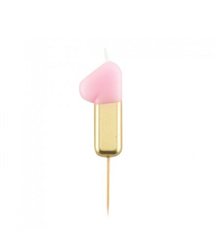 CANDELINA COLORE ROSA ORO N. 1