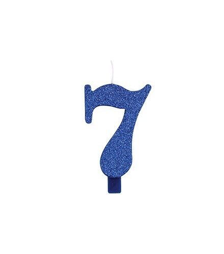 CANDELINA GLITTER N. 7 BLU