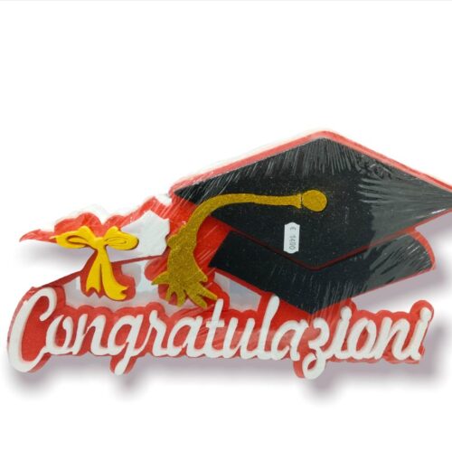 SCRITTA CONGRATULAZIONI ROSSA E NERA