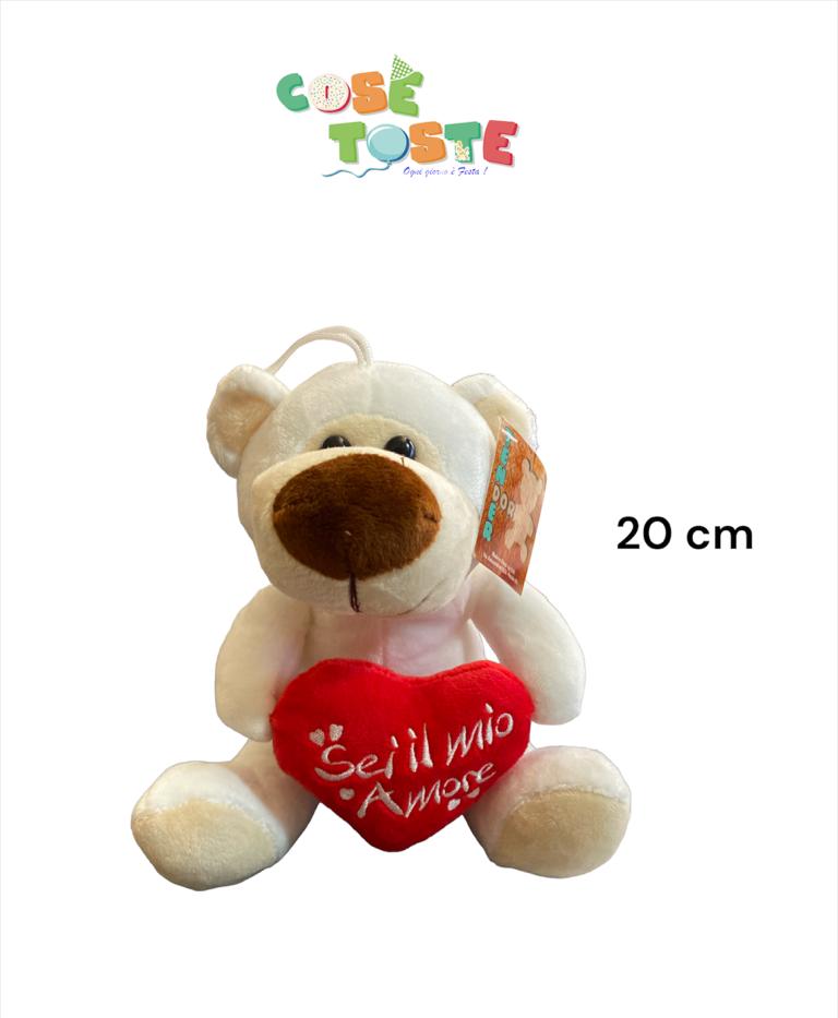 ORSO BIANCO 20 CM CON CUORE - Cose Toste