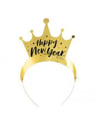 CERCHIETTO HAPPY NEW YAEAR ORO/NERO 4PZ