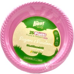 PIATTI ROSA THE BEST 25PZ RICICLABILI