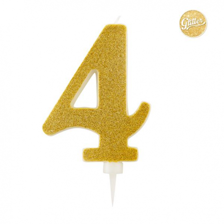 CANDELA 4 ORO GLITTER GIVI