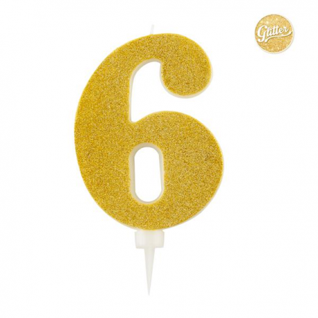 CANDELA 6 ORO GLITTER GIVI