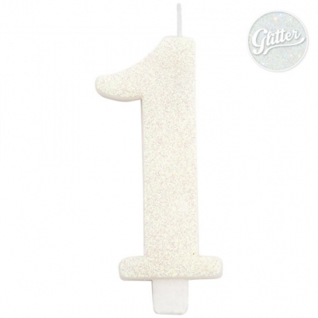 CANDELA N.1 GLITTER BIANCA CM9.5