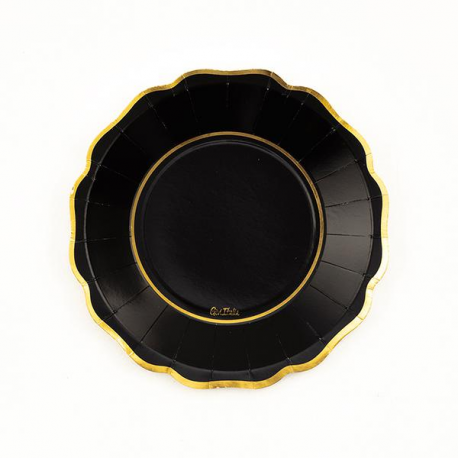 PIATTO 21 CM BLACK ORO GIVI PZ 8